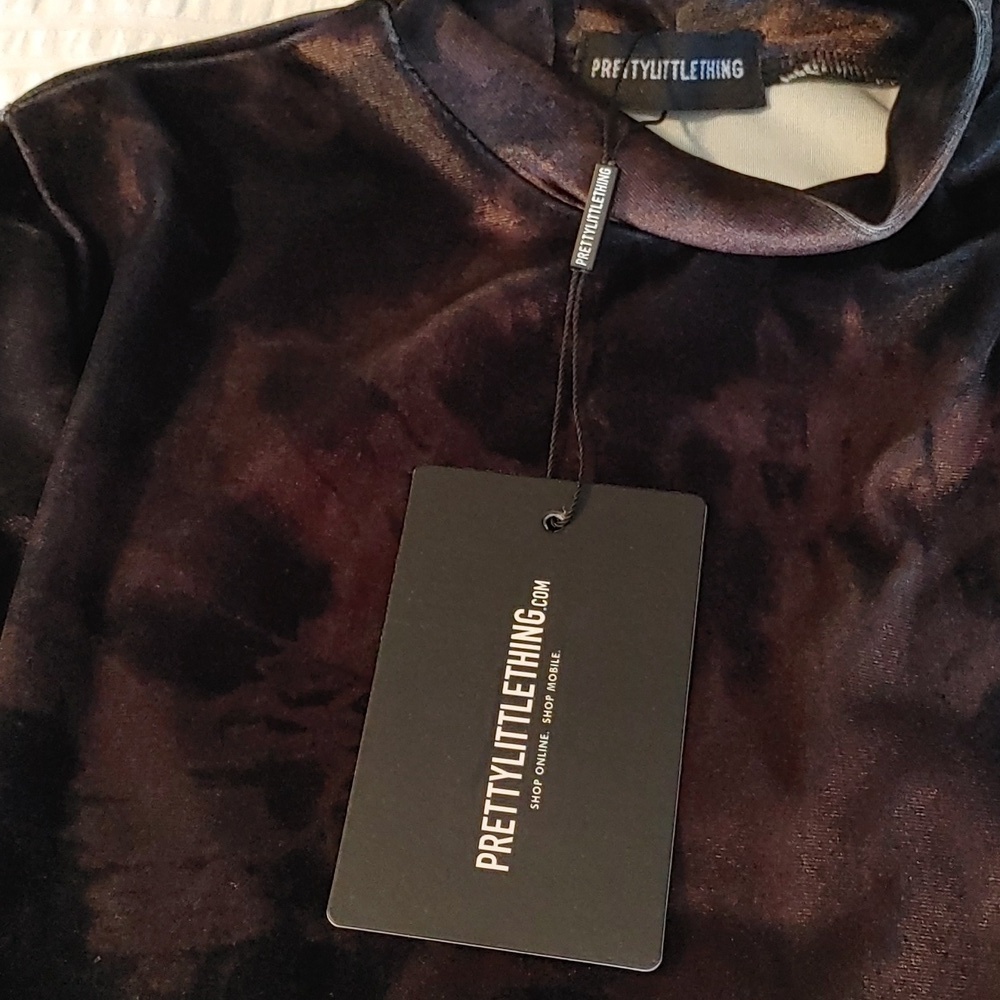 🇨🇦 NWT BRONZE TIE DYE VELVET DRESS - Picture 4 of 9